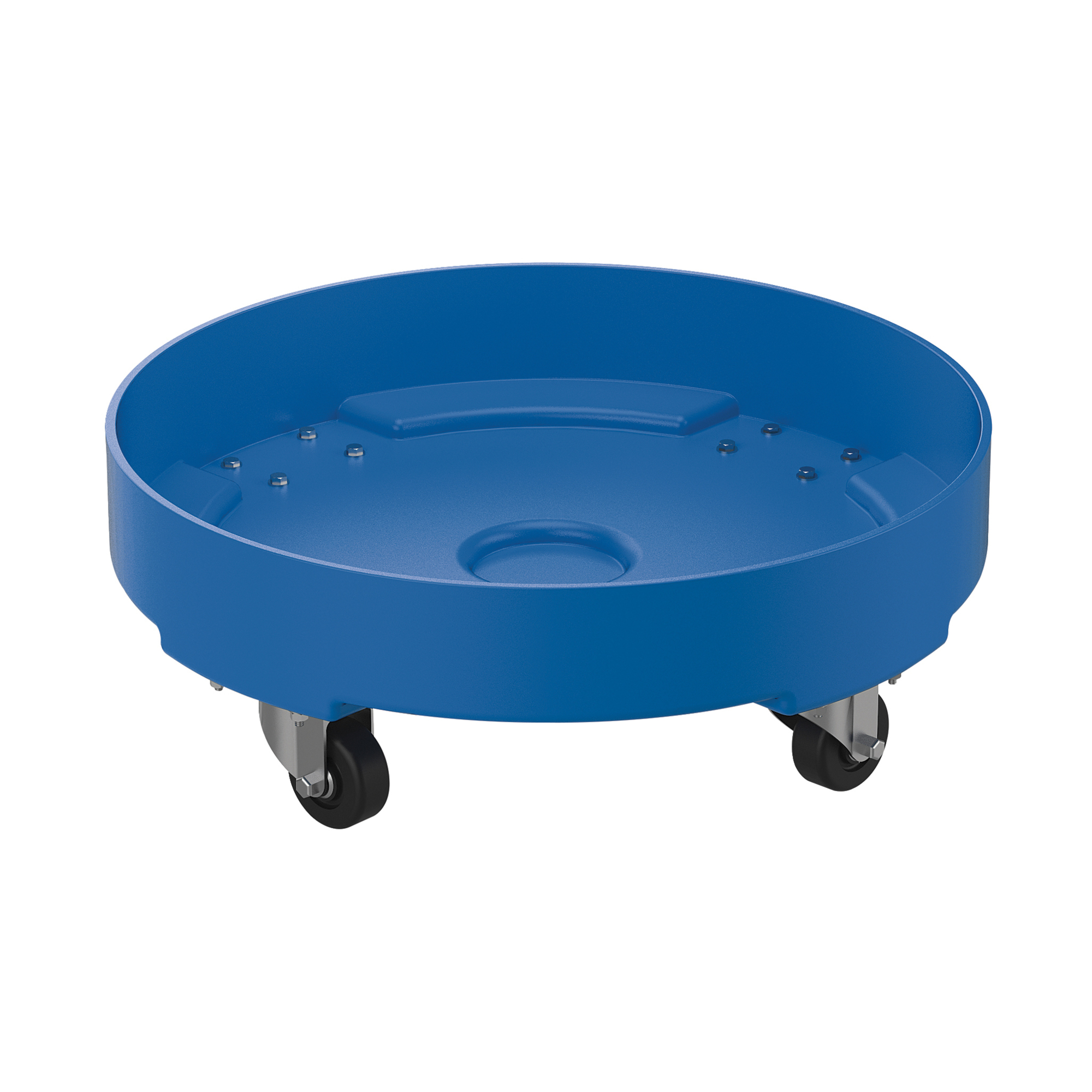 Vestil Polyethylene Light Duty Drum Dolly 55 Gallon 24-1/4 in. x 24-1/4 In. x 8-5/16 In. 300 Lb. Capacity Blue
